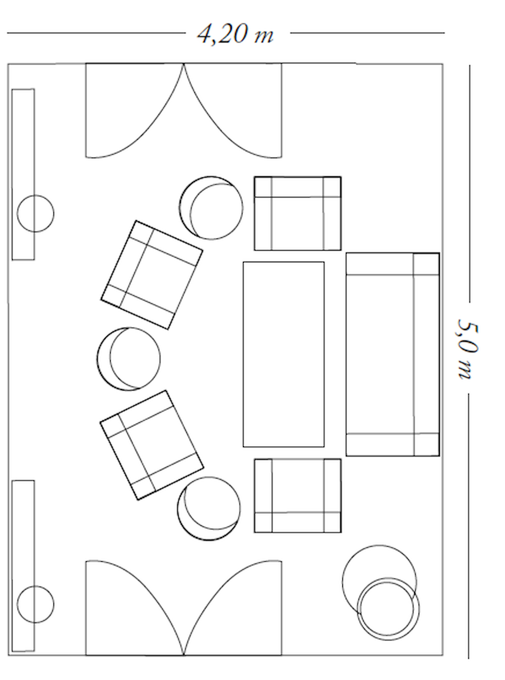 Floor plan of meeting room Library at The George Hotel