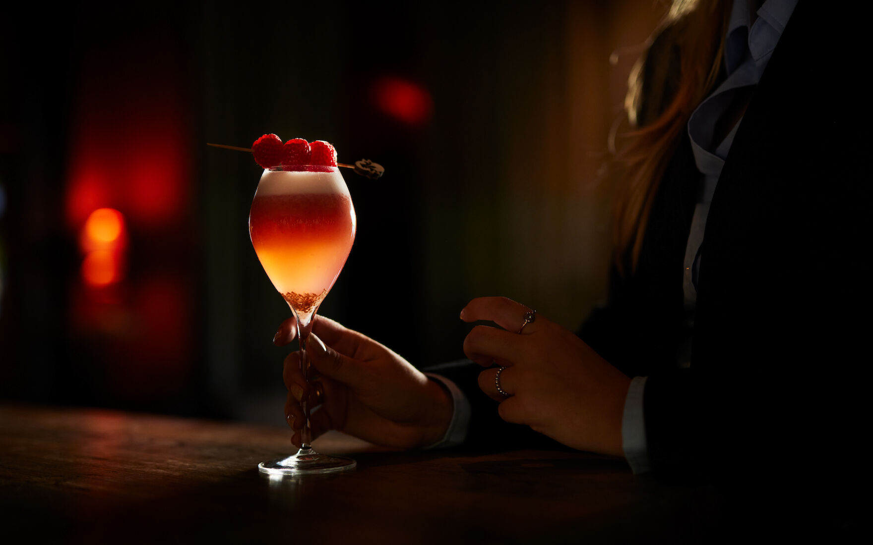 Drink backlit with mystical mood in DaCaio Bar