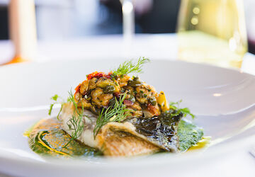Fischgericht des Restaurant DaCaio im Buchwerk Hamburg